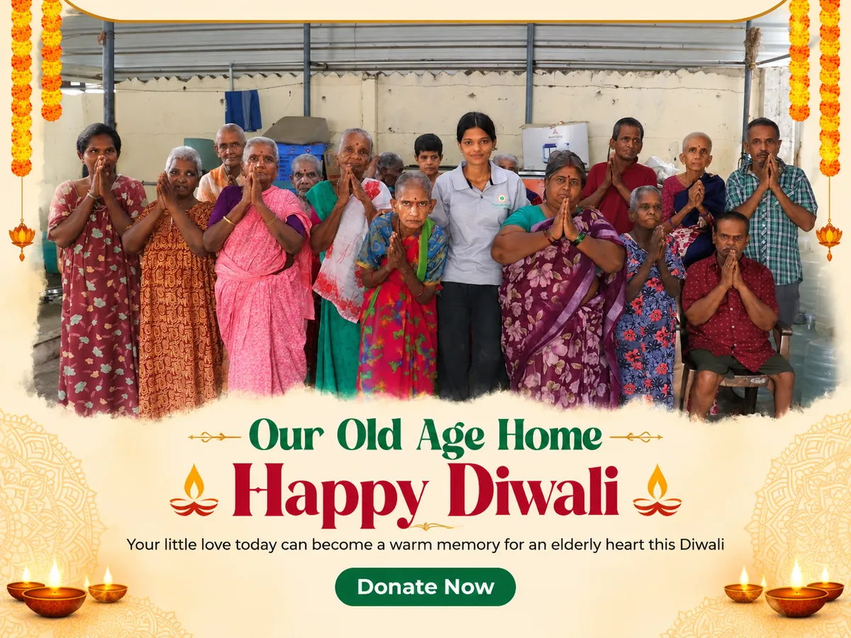 The elders of SaveThem Home, hands joined — Happy Diwali